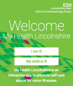 My Health Lincolnshire is an interactive app to promote self-care advice for minor illnesses.